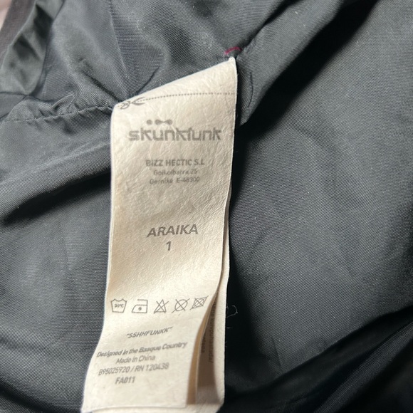 Skunkfunk high collar zip dress with pink pockets size small - Picture 6 of 7